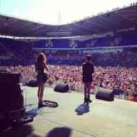 Kiss Off, one of Britain's leading girl bands, performing in front of 25,000 people at Reading AllStarz Festival in June 2013
