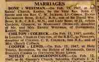 giles cooper wedding notice. times 17 feb 1947