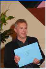 Stephen Wyatt receiving the Tinniswood Award